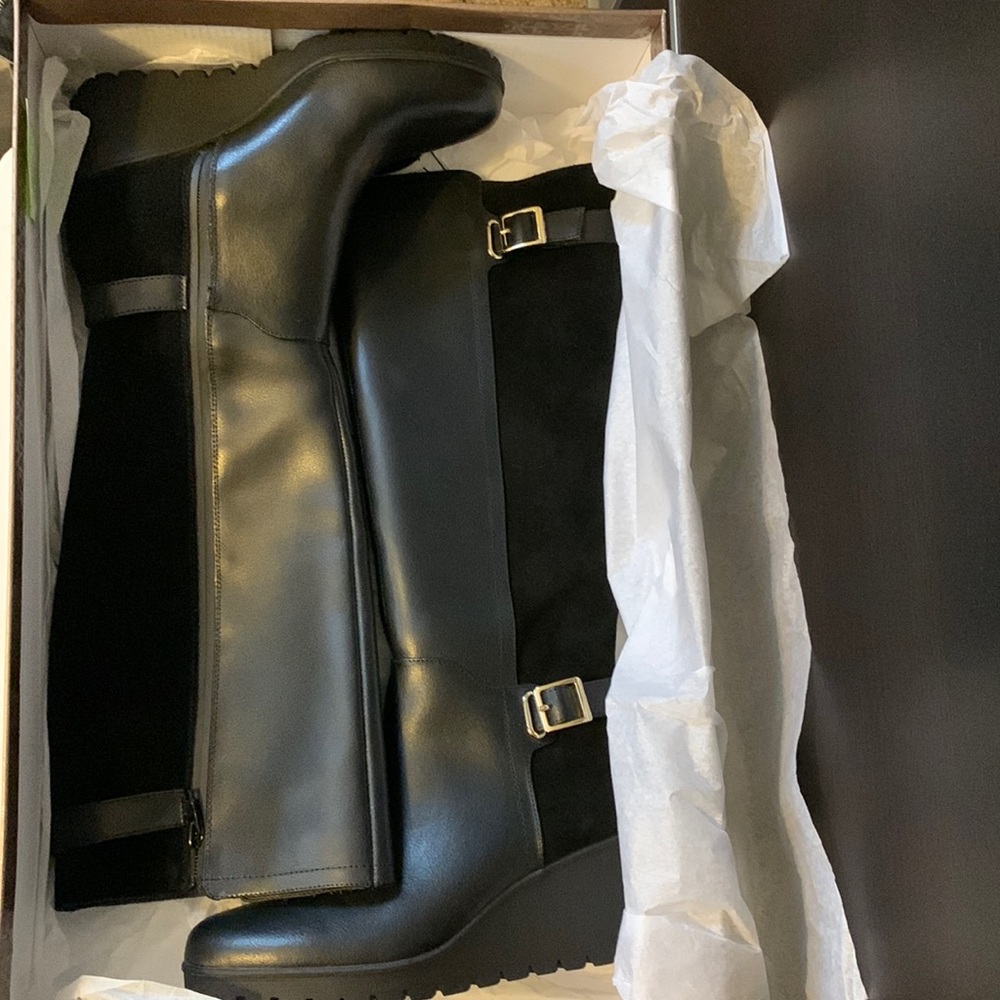 Giani Bernini Black Sannaa Wedge Boots - Picture 9 of 15